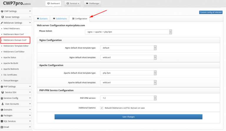 How to Enable Wildcard Domain Vhost in Nginx and Apache – CWP/Centos ...